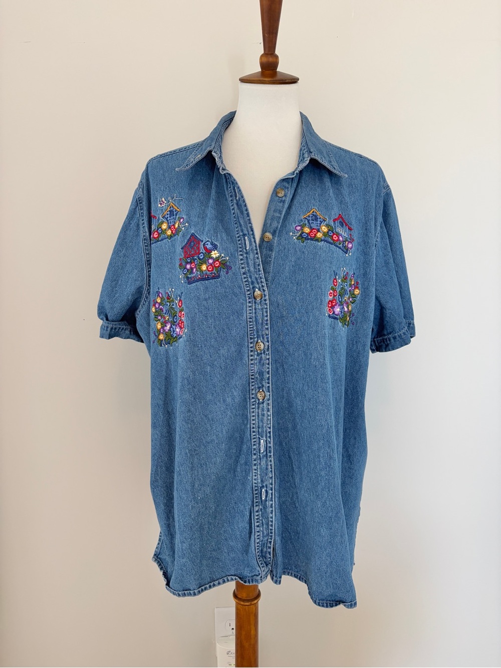Vintage Embroidered Denim Shirt